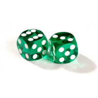 Official backgammon precision dice 13 mm Green